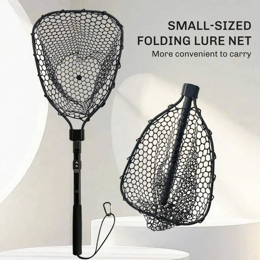 Telescoping Rubber Fly Fishing Net, Bass Trout Landing Net, Folding Fishing Nets Fresh Water, Fish Catching Or Releasing
