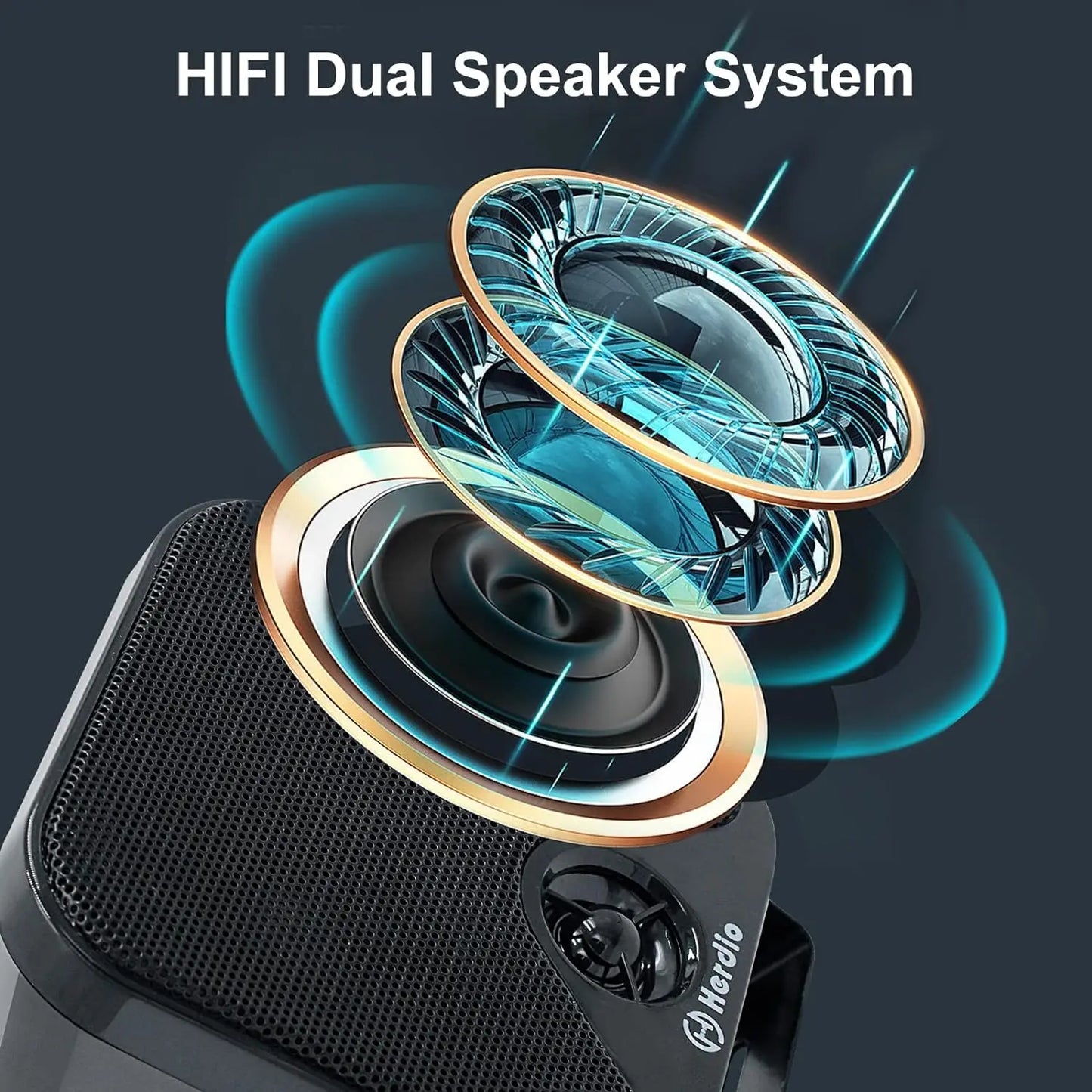 Herdio Waterproof Marine Speakers 100W Outdoor ATV UTV