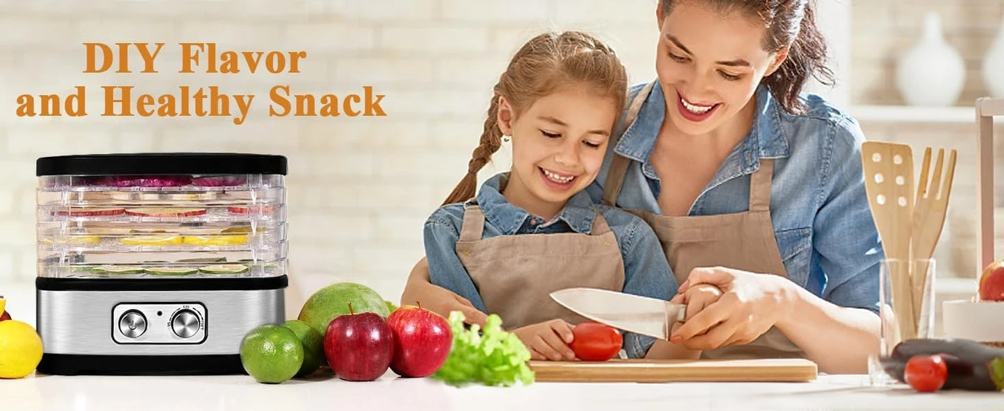 240W Food Dehydrator, Dehydrator for Food and Jerky, Fruits, Herbs, Veggies, 5 BPA-Free Trays Dishwasher Safe