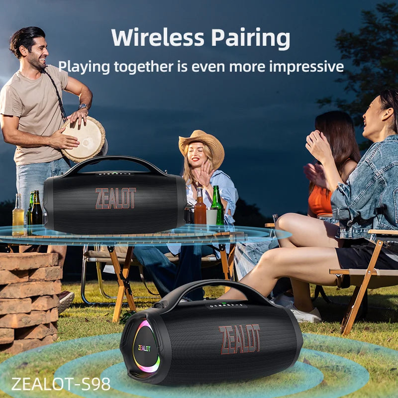 Zealot S98 Portable Bluetooth Speaker 160W Waterproof TWS Subwoofer