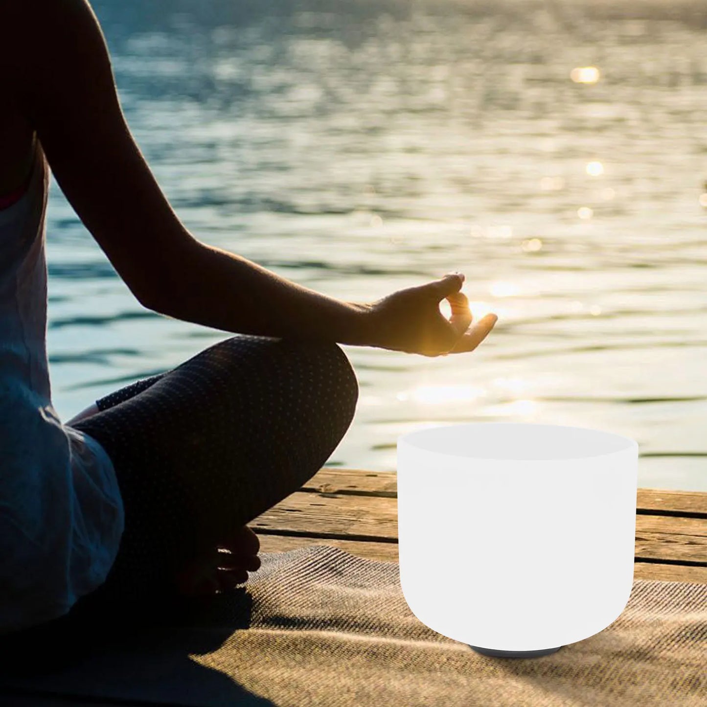 Quartz Singing Bowl for Sound Healing, 432Hz Meditation Bowl with Pure Tone for Chakra Balancing, Yoga & Stress Relief