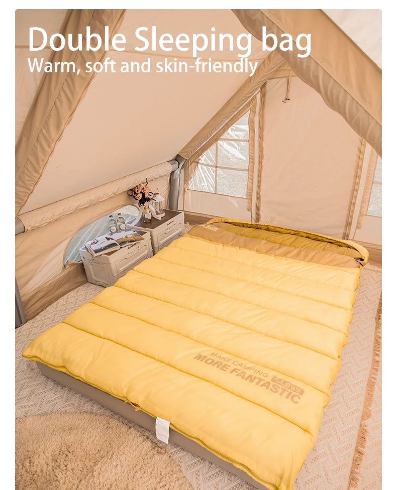 BISINNA 2 Person Camping Sleeping Bag Four Seasons Portable Winter Sleeping Bag for Outdoor Camp Travel Hiking