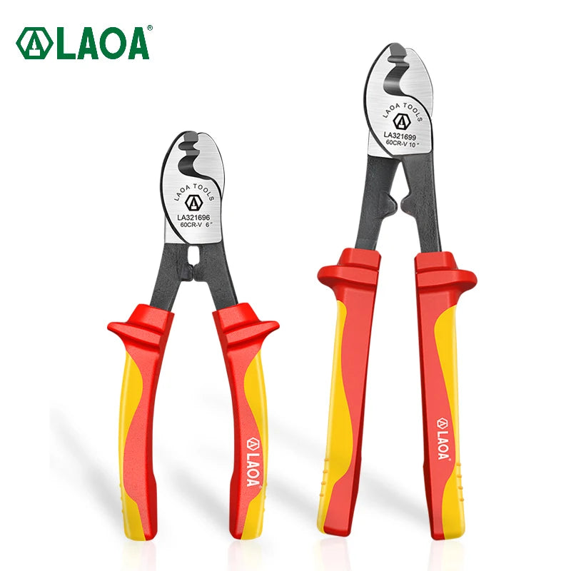 LAOA Insulated Cable Cutter Professional 1000V Wire Stripping Pliers Heavy-Duty Multi-Tool for Electricians High Voltage Safety