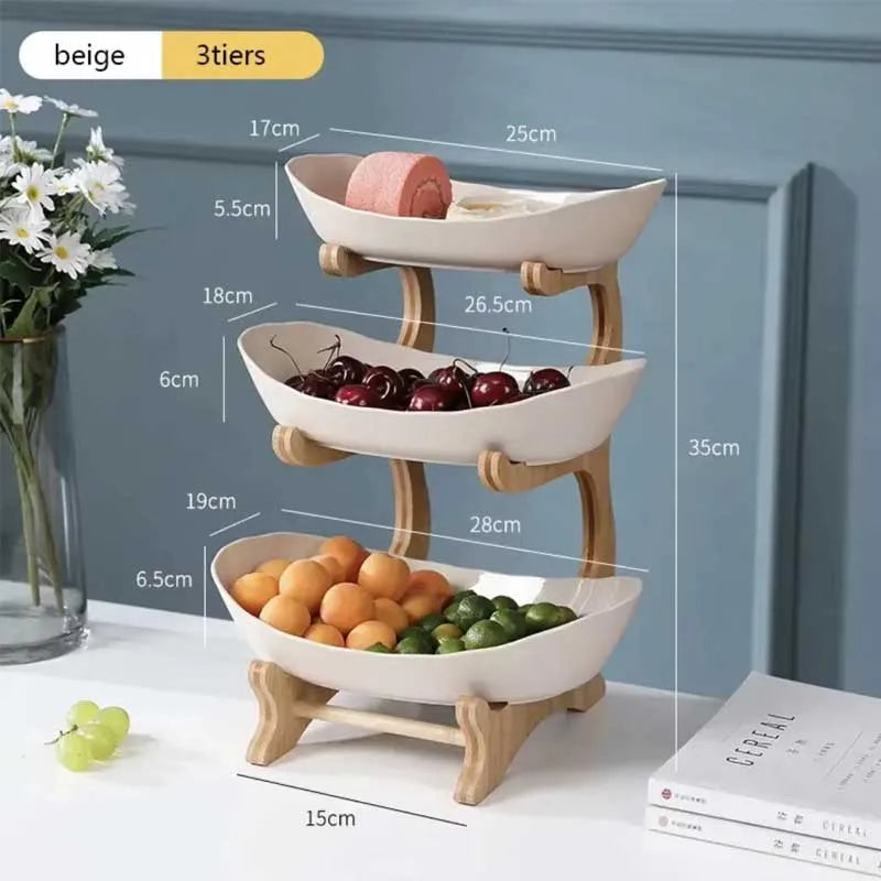 2/3 Layer Fruit Plate Home Living Room Plastic Snack Dish Creative Modern Dried Fruit Basket Candy Dish Cake Stand Salad Bowl