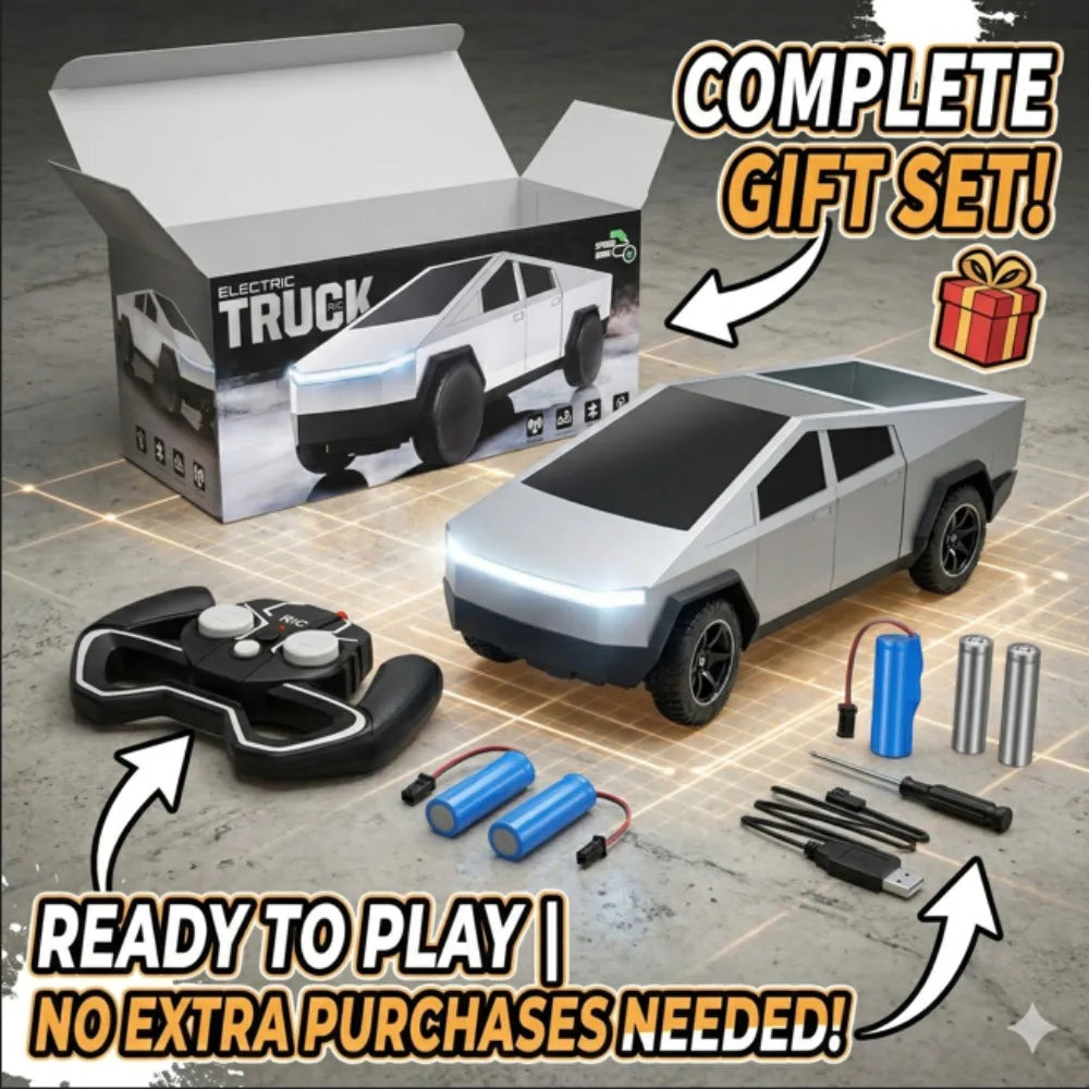 1:12 Scale Cyber Pickup RC Car, 4WD Off-Road Vehicle with LED Lights, Electric Remote Control Toy Car, Birthday Gift for Boys