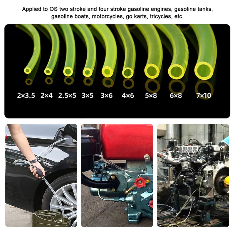 Fuel Gasoline Hose Yellow Polyurethane Petrol Pipe for Motorcycle Car Oil Resistant Flexible Tube Dia 2mm 3mm 4mm 5mm 6mm 7mm