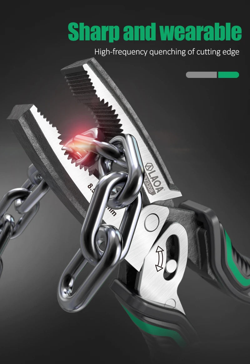 LAOA 8.5 Inch Wire Cutters Professional Eccentric Dual Shaft Labor-saving Electrician Pliers CR-V Household Hand Multi Tool