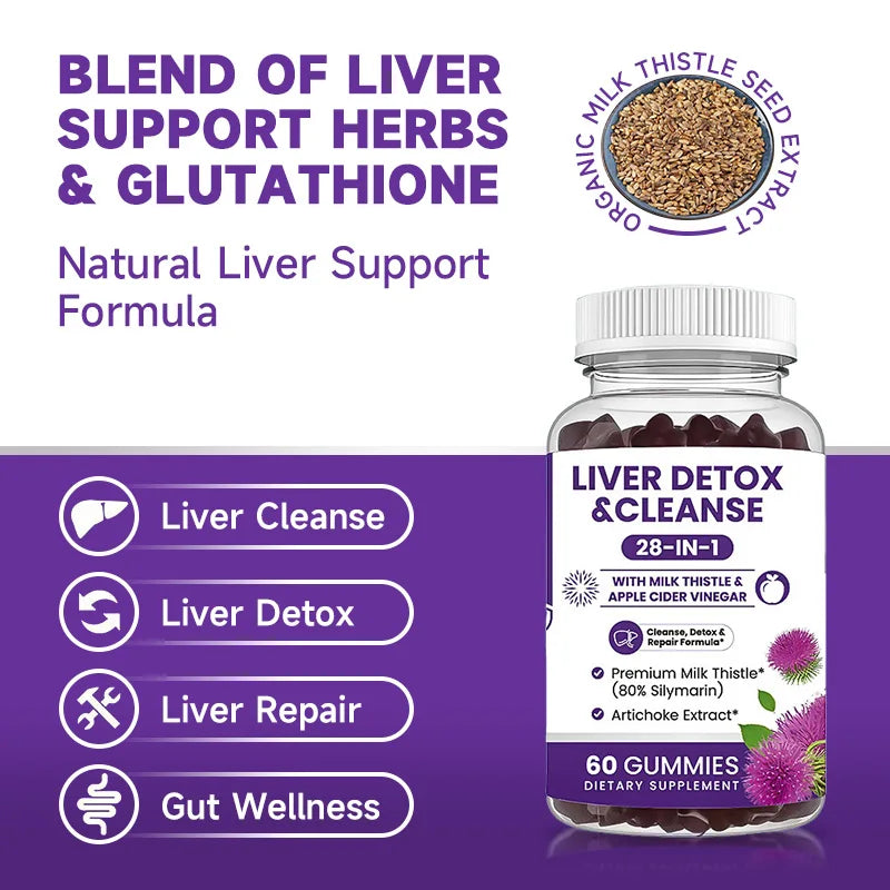 Liver Cleanse & Detox Gummies - Improve Digestion, Enhance Immunity, Help Cleanse The Liver and Promote MetabolismSupplements