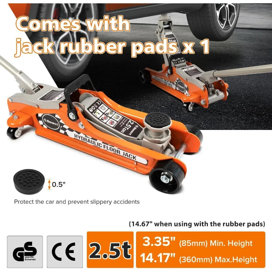 Heavy Duty Floor Jack With Steel Construction For Automotive