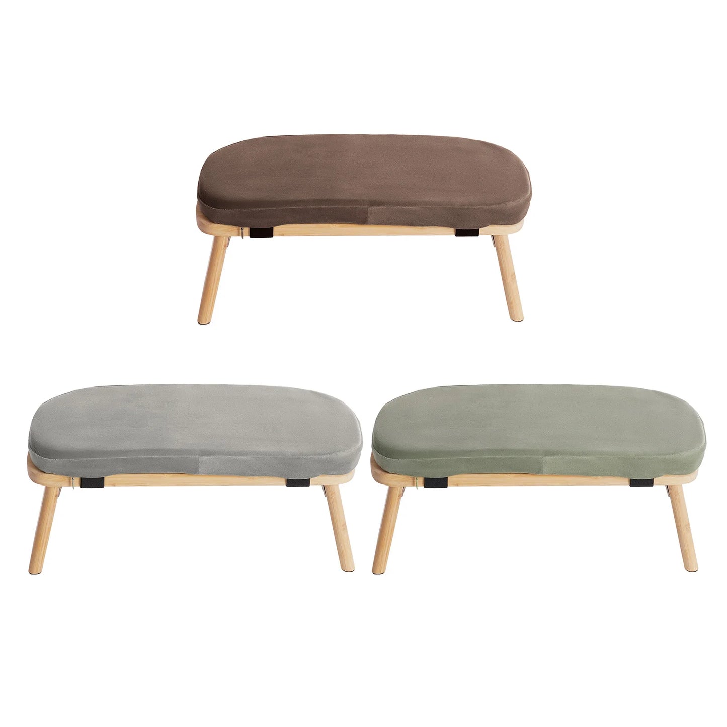 Bymaocar Meditation Bench, Foldable& Ergonomic Meditation Stool, Foldable Kneeling Meditation Bench  Coffee/Gray/Green Color