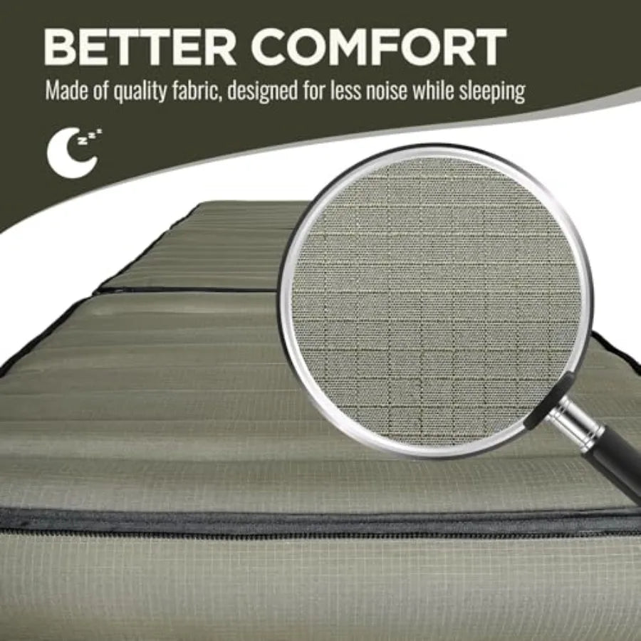 Detachable Tri Folding Sleeping Pad for Camping Ultra-Thick 5.5 Inch Air Mattress Quick Inflate Zipper Design for Detachment Ma