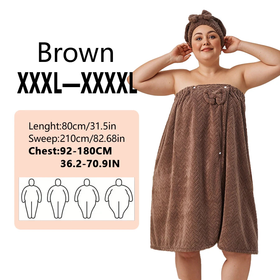 Wheat Ear Bath Towel Set, Including 1 Dry Hair Cap and 1 Bath Skirt,  Soft and Absorbent, A Great  Match for The Bathroom