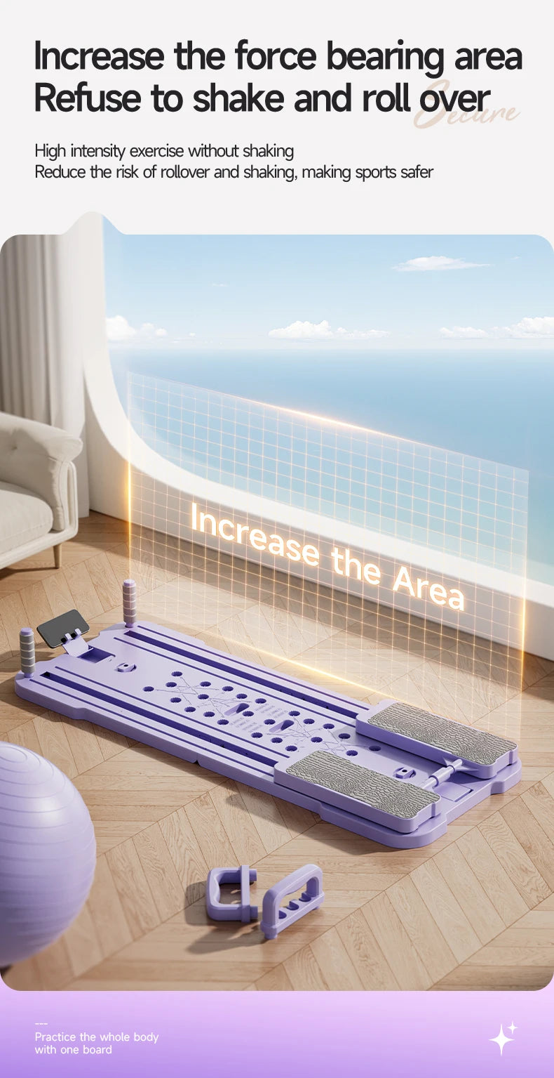 At Home Multifunctional Foldable 4-in-1 Ab Exercise Board Pilates Reformer for Abdominal and Core Strength Training Home Gym
