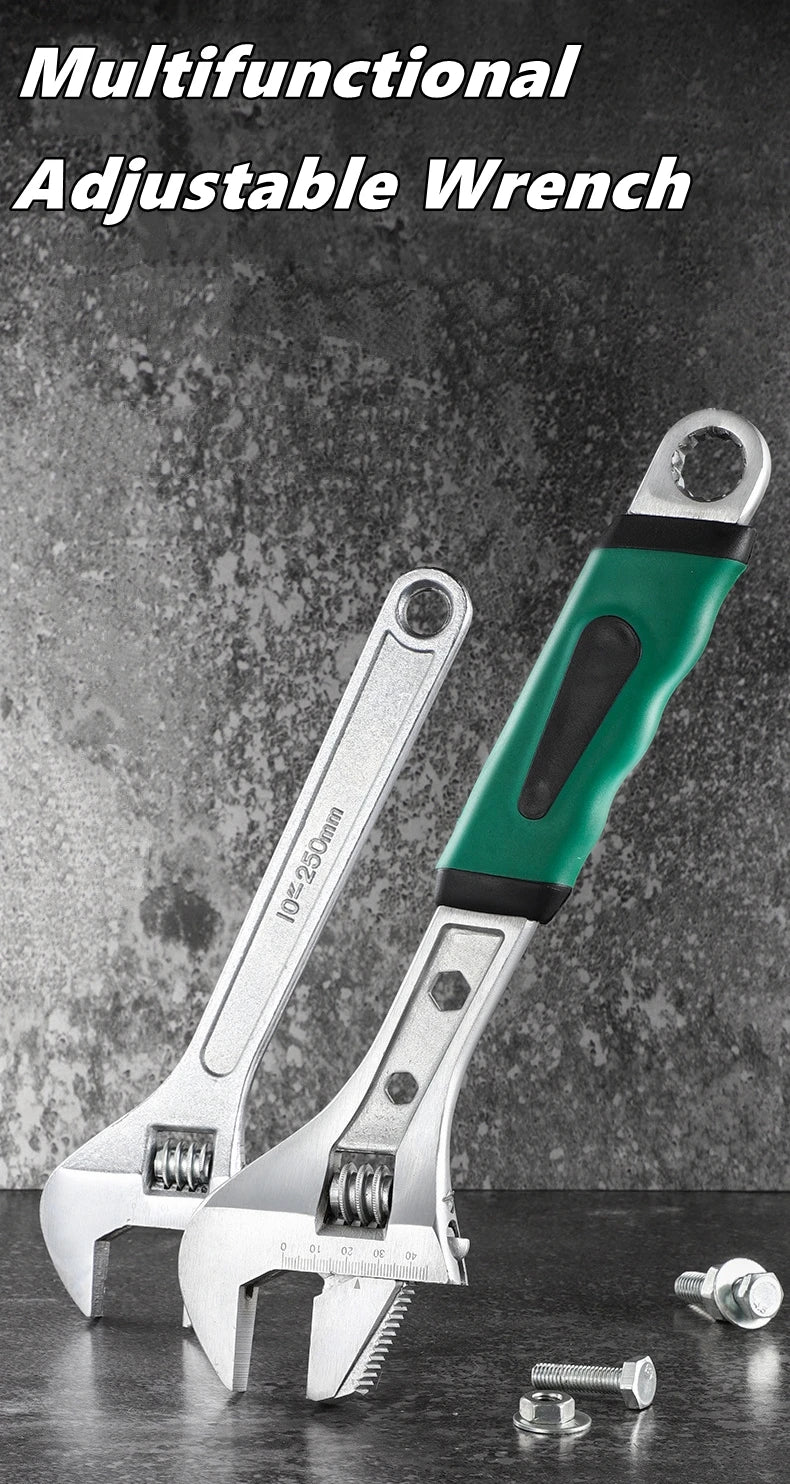 8/10/12 inch Adjustable Wrench Multi-function Universal Spanner Wrenches Set for Greater Leverage Locking Car Maintenance Tool