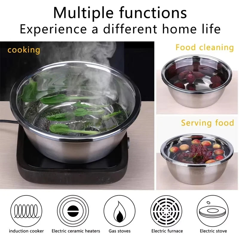 Vegetable Slicer Set 3PCS/1Set Stainless Steel Potato Cutter with Washing Basin Drain Basket Multifunctional Vegetable Chopper