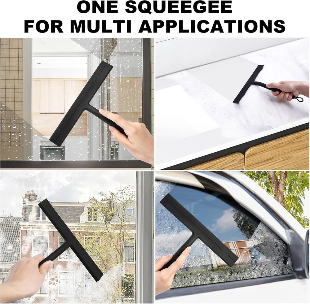 New Shower Squeegee Glass Wiper Scraper Shower Squeegee Cleaner With Silicone Holder Bathroom Mirror Scraper Glass Cleaning