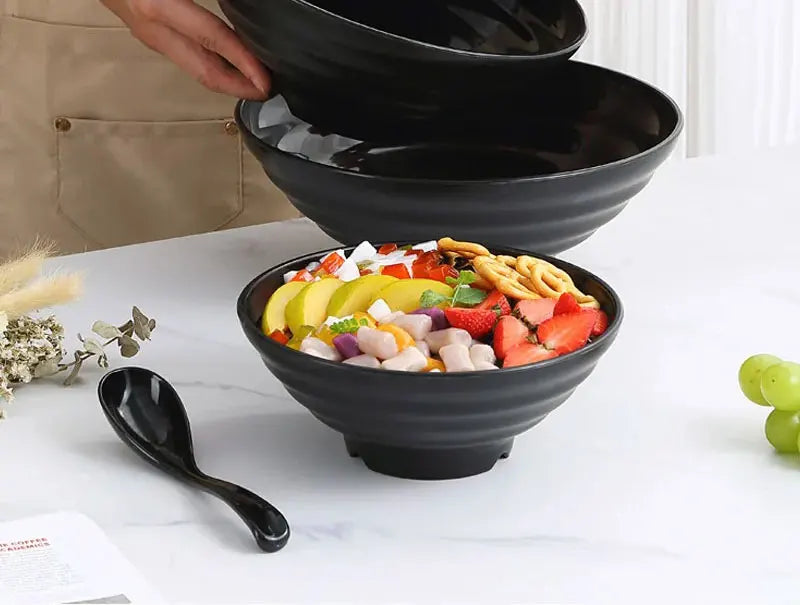 Frosted Melamine Ramen Bowl Imitation Porcelain Large Noodle High Temperature Resistance Bowl Salad Soup Bowl Fast FoodTableware