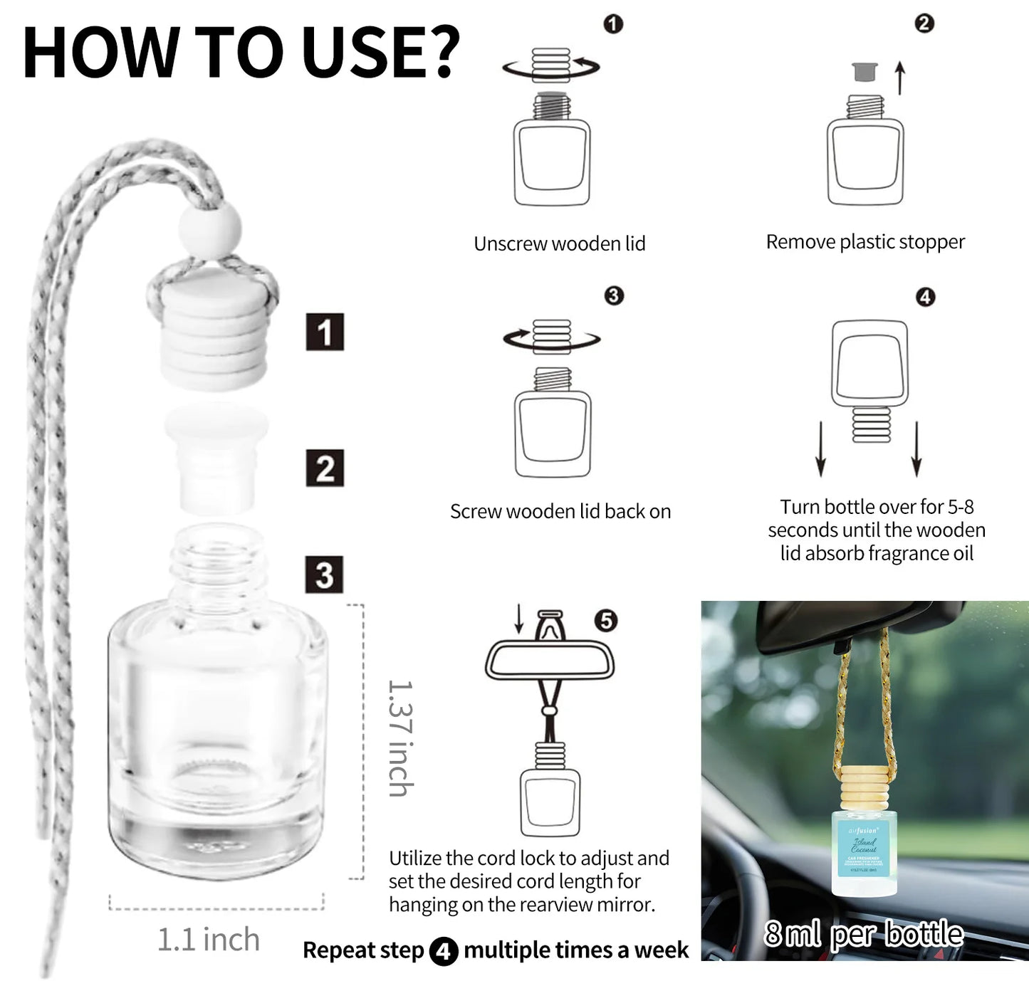 4 Pack Hanging Car Air Freshener & Diffuser | 120-Day Long-Lasting Fragrance | 17 Fragrances All Ages