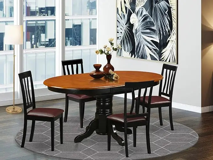 Dining Table Set With Butterfly Leaves And Linen Chairs