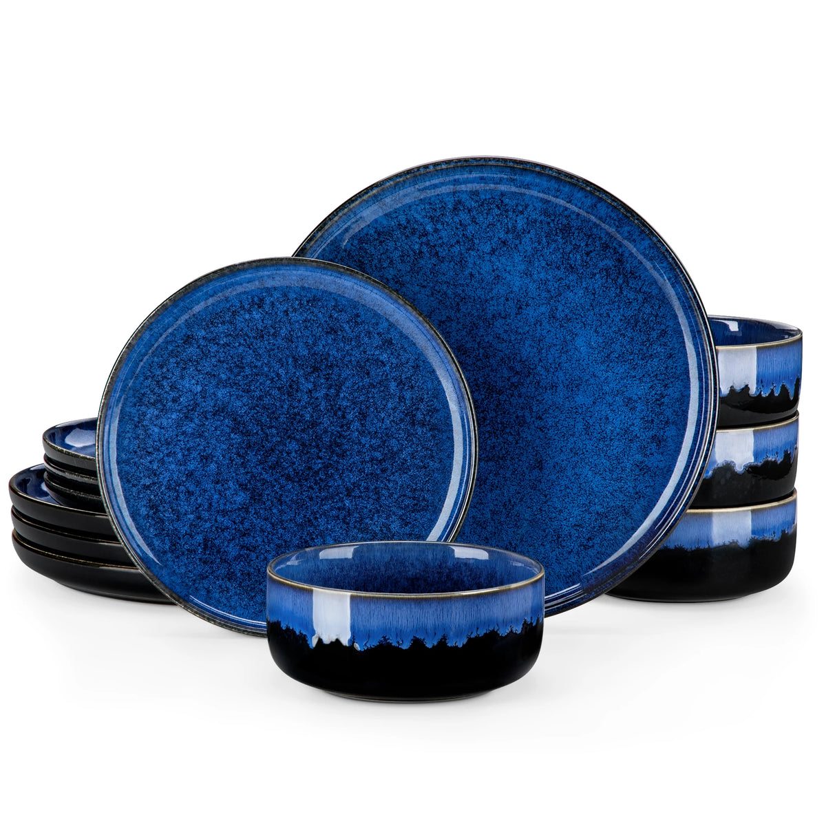 Malacasa Reactive Glaze Stoneware Dinnerware Set For Dining