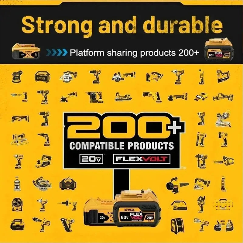 DeWALT 100% Original Battery 20V/60V 9000mAh MAX FlexVolt for DCB200 DCB205 DCB206 DCB209 DCB182 Power Tool Battery Air Transpor