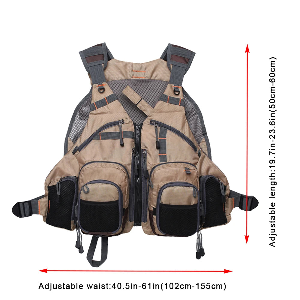 Fly Fishing Vest for Men Women, Comfortable Adjustable Fishing Vest with Multi-Pockets