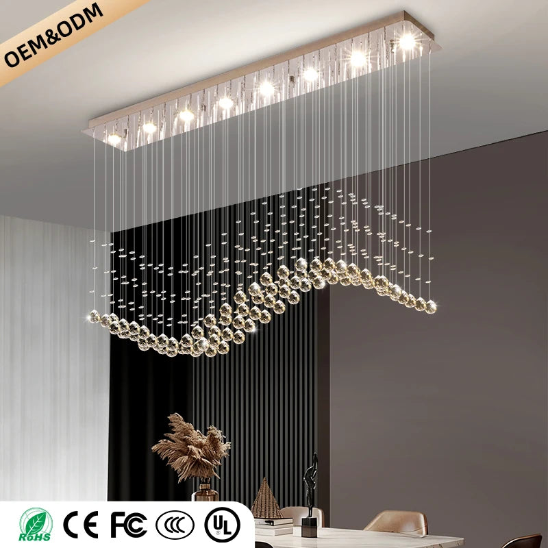 Modern Crystal Pendant Lights For Living Room And Kitchen
