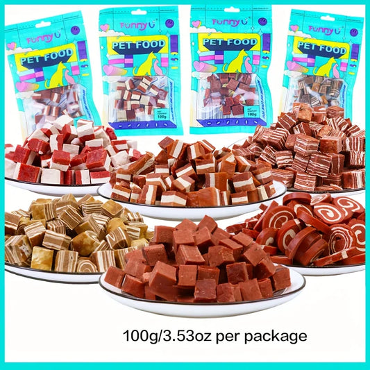 100g Beef and Meat Cubes Dog Treats for Small Medium and Large Dogs Healthy and Easily Digestible