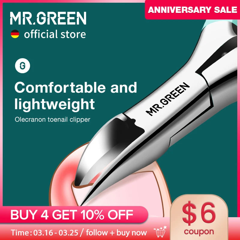 MR.GREEN ingrown Nail Clippers Toenail Cutter Stainless Steel Pedicure Tools Thick Toe Nail Correction Deep Into Nail Grooves