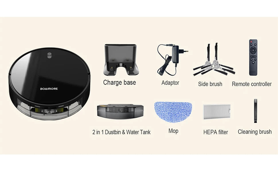 Robot Vacuum Cleaner Combo and Mop 6000PA Strong Suction  Robotic App& Remote Control Self-Charging Smart Mapping for Pet Hair