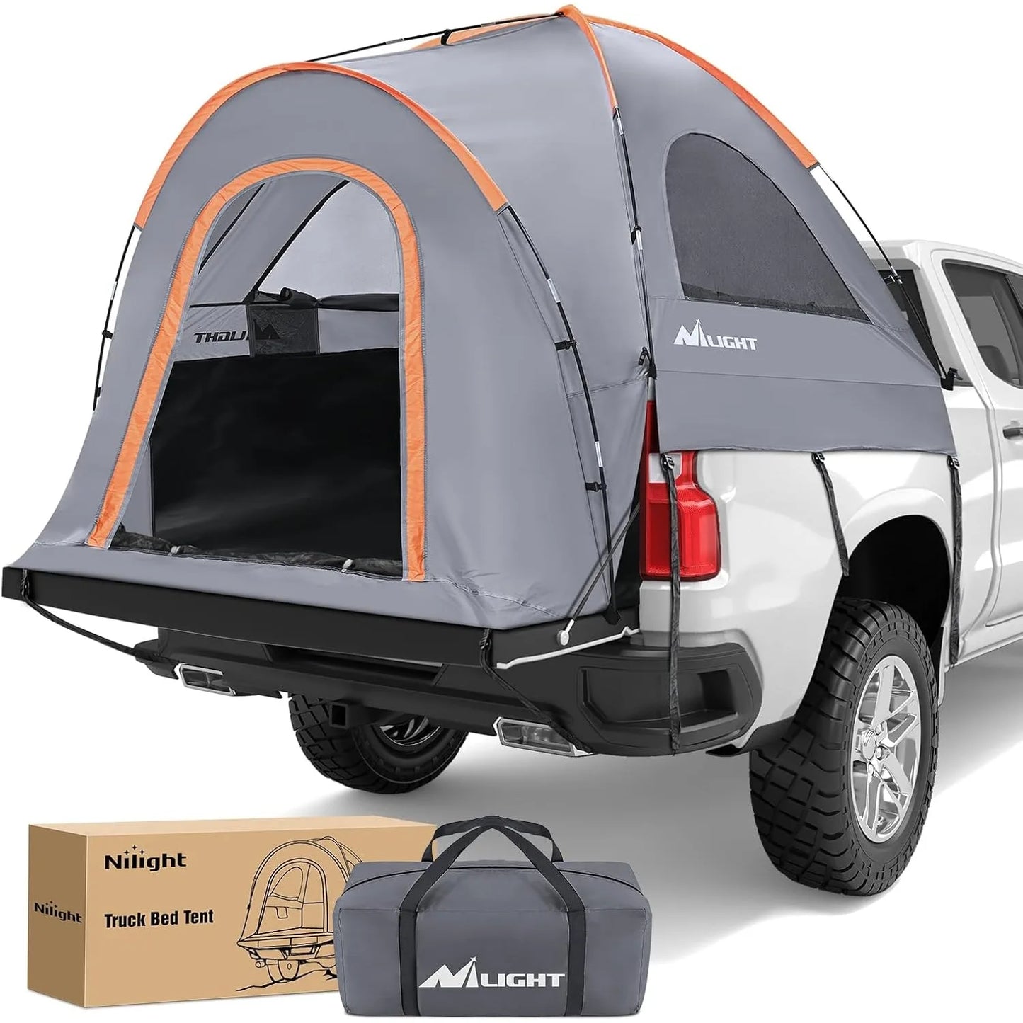 Nilight Truck Bed Tent 8-8.5FT Pickup Tent 2 Person Waterproof  PU2000mm Double Layer for Full Size Truck Camping Outdoor Travel