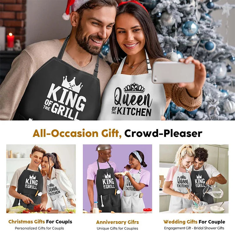 Polyester Neck Adjustable Apron Letter Style Home Kitchen Holiday Gift Kitchen Accessories