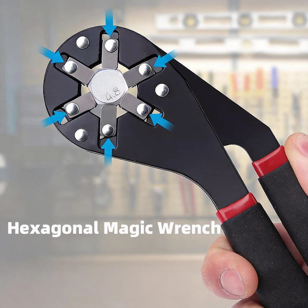 External Hexagonal Wrench Magic Wrench Adjustable Spanner Twisting Hand Clamping Socket Outer Hexagonal Multifunctional Tool