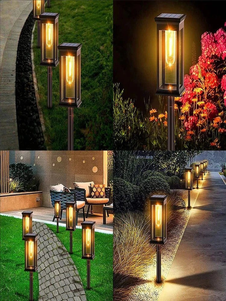 Solar Led Pathway Lights Automatic Waterproof Garden Decor
