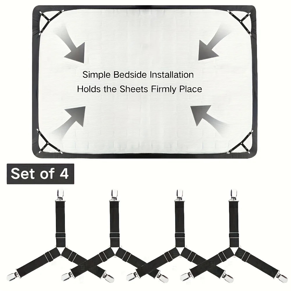4pcs Sheet Holder Strap Sheet Holder Sheet Holder Buckle - Adjustable Elastic Sheet Holder For Wrinkled Sheets