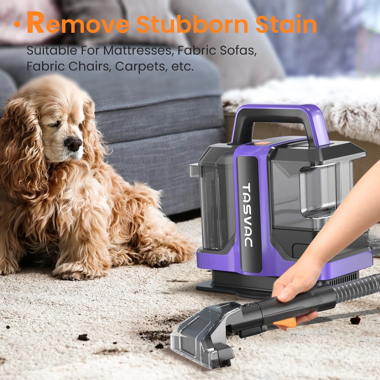 TASVAC C7 Portable Carpet Cleaner With Pet Stain Remover