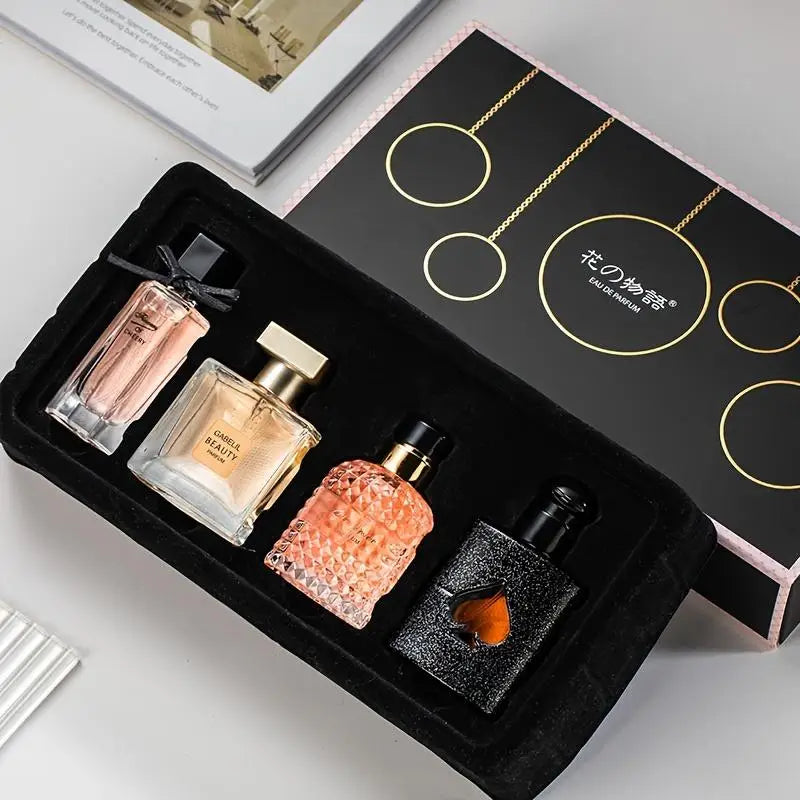 Flower Story Perfume 4-in-1 Gift Box Fresh and Longlasting Light Fragrance Perfume Set