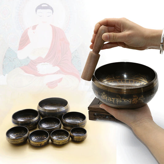 Metal Handmade Buddha Sound Bowl Tibetan Bronze Chime Bell Yoga Meditation Bowl