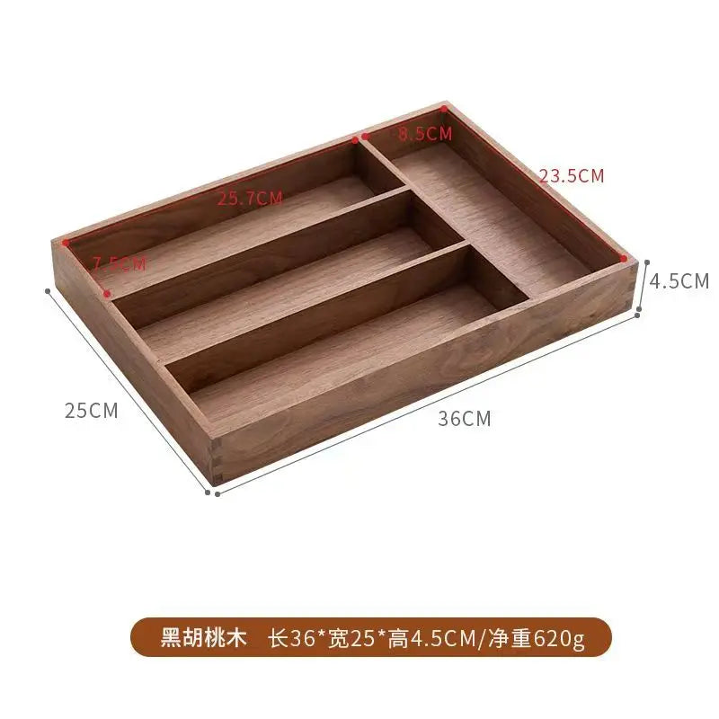 Black Walnut Wood Storage Box Chinese Tea Table Living Room Office Desktop Key Jewelry Solid Wood Tea Set Storage Box