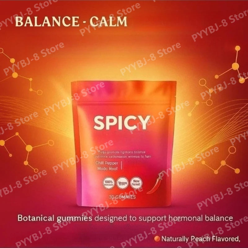 Hormonal Balance Gummie Peach Flavor Contain Chili Pepper and Maca Root Extract Support Daily Health & Energy Recovery