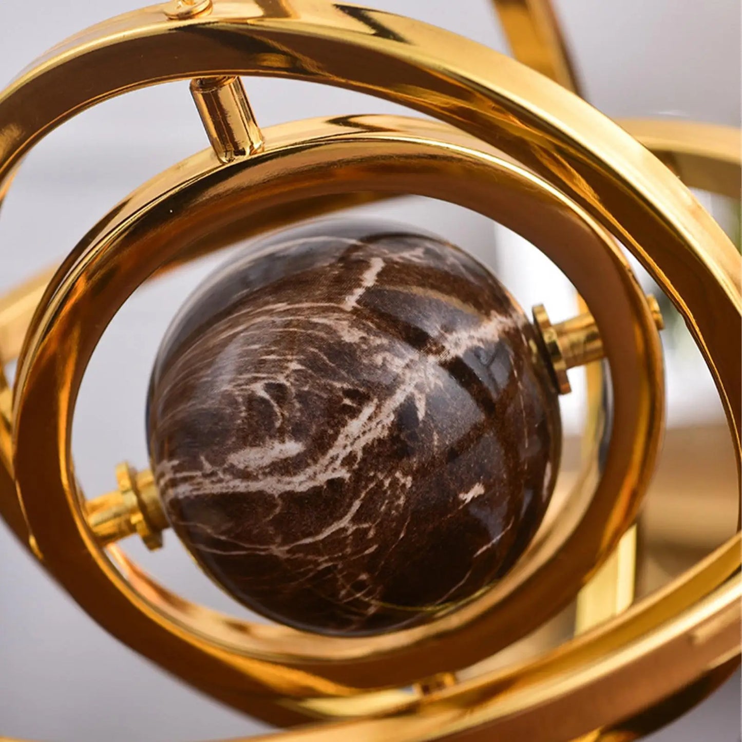 Rotating Metal Globe Sculpture For Modern Home Office Decor