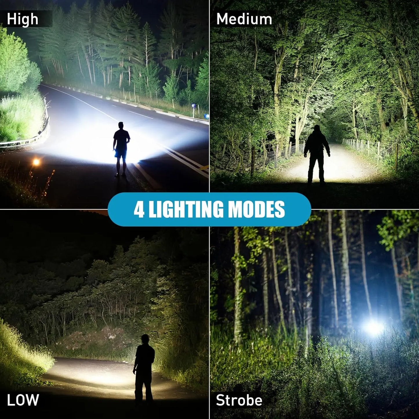 Portable Powerful LED Flashlight Mountable Bracket Handheld Searchlight USB Rechargeable Spotlight Waterproof Torch Light
