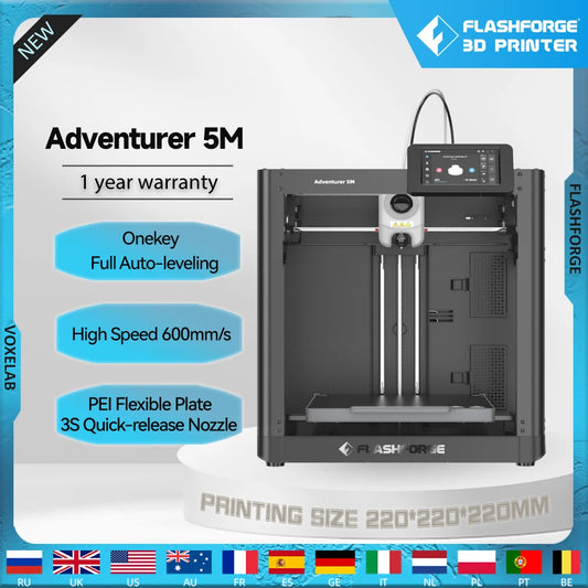 Flashforge Adventurer 5M 3D Printer With Direct Extruder