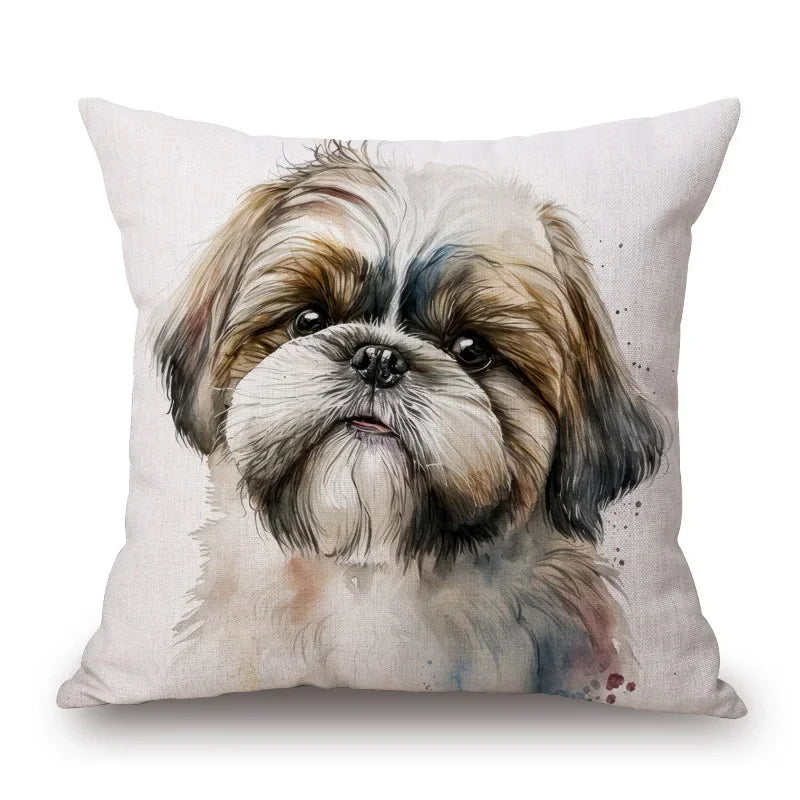 Dog Breed Collage Poster Art Cushion Cover Pillow Case