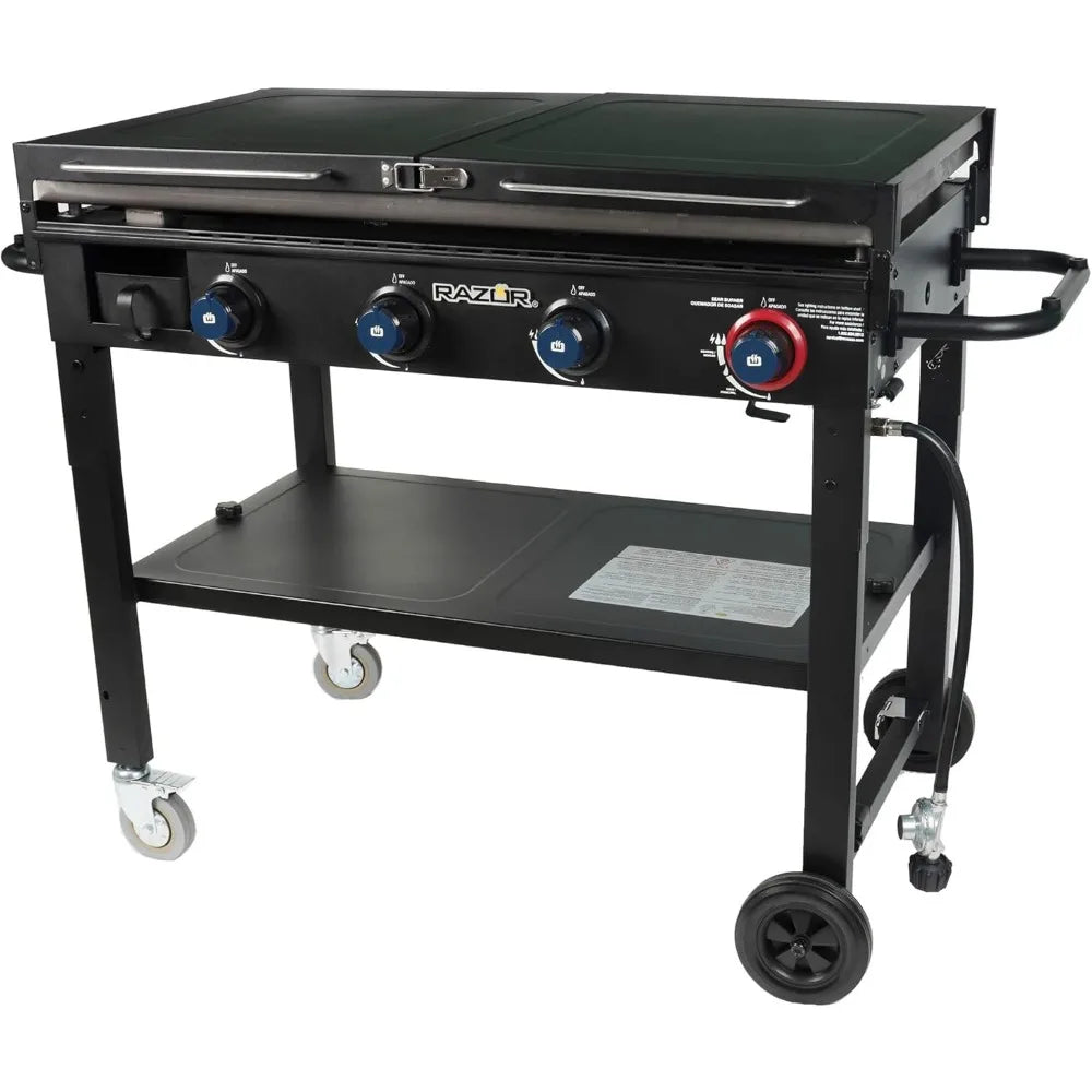 37Inch Outdoor Steel 4 Burner Propane Gas Grill Griddle