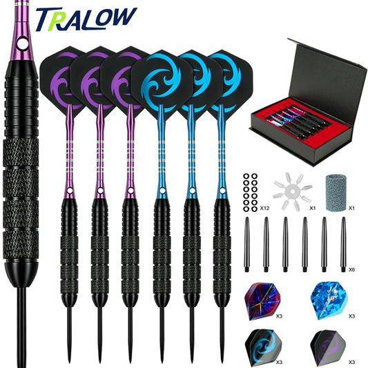 TRALOW 6pcs Professional Darts Combined with Steel Tips - Durable Metal Darts for Improved Accuracy,for Training And Competitive