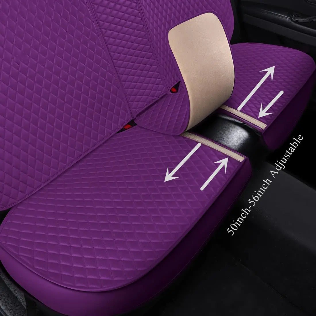 Universal Auto Seat Protection, Full Set, Leather, Purple, Front and Rear Seat Covers