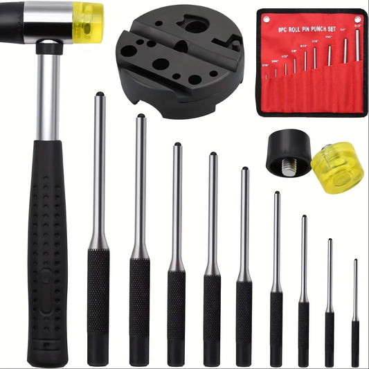 Reliable Roll Pin Punch Set With Storage Pouch Hammer