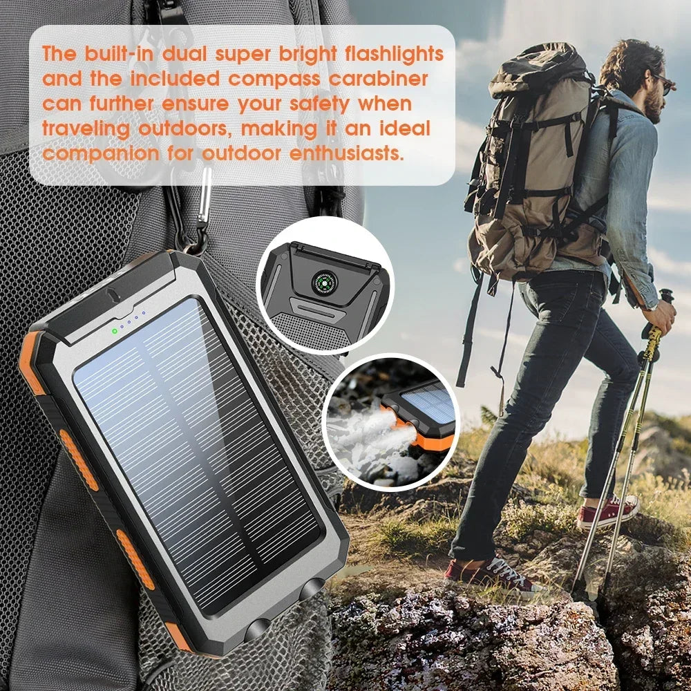 Premium Solar Power Bank Solar Charger Dual USB Ports
