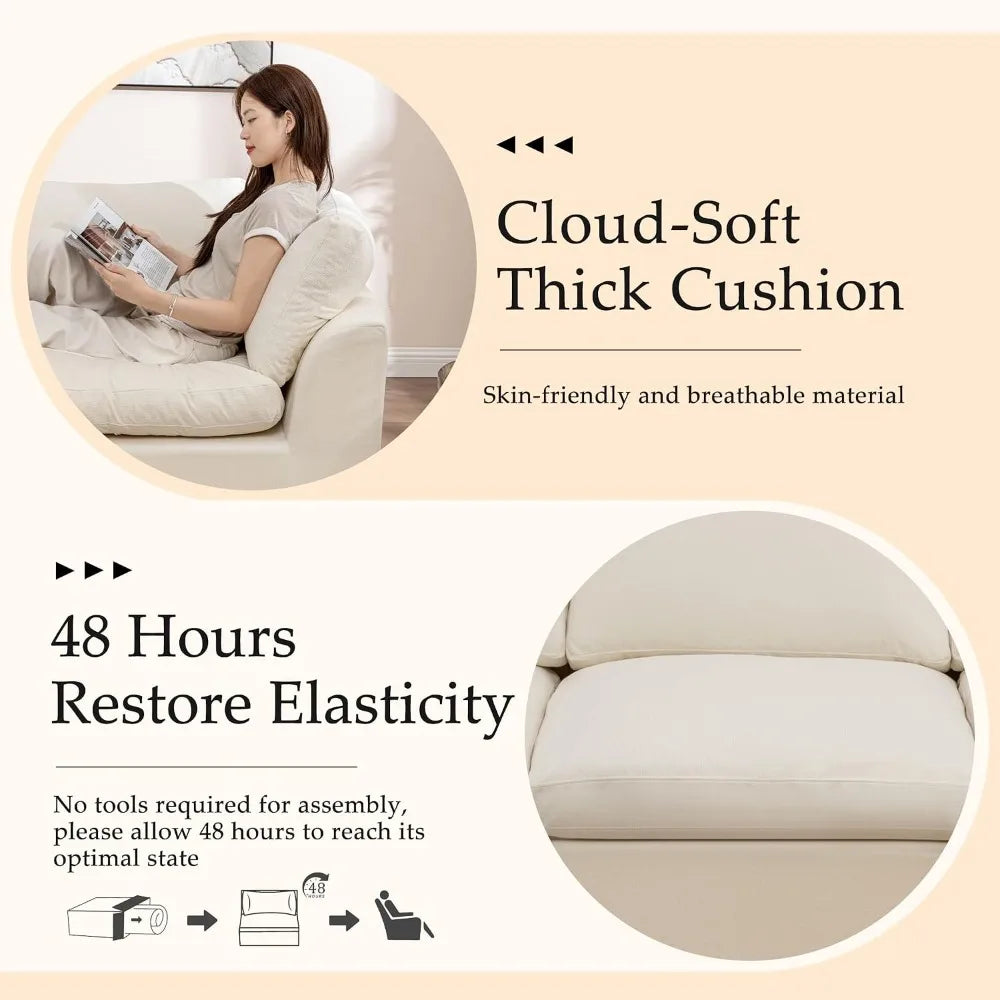 Modern Boneless Modular Cloud Sectional Sofa With Ottoman